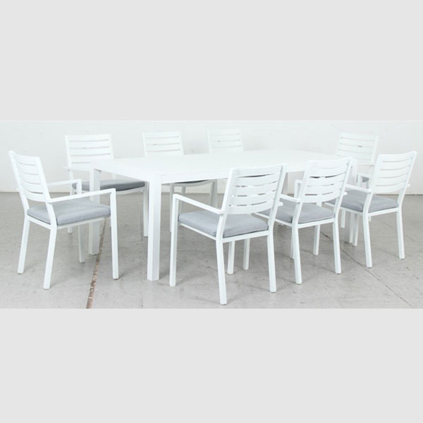Mayfair 9 Pce Dining Set in White
